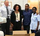 Image of Professor Singer, Theresa Freeman-Wang, Lydia Felix, Veronica Larbi